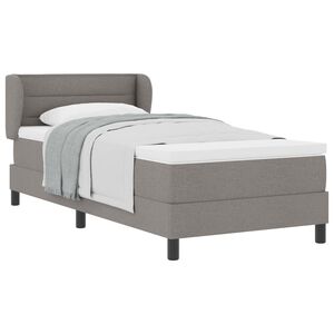 vidaXL Cama Box com colch&atilde;o Cinzento-acastanhado 80 x 200 cm tecido
