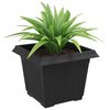 vidaXL Vaso Quadrado para Flores 6 pcs Preto 23 x 23 x 17,5 cm