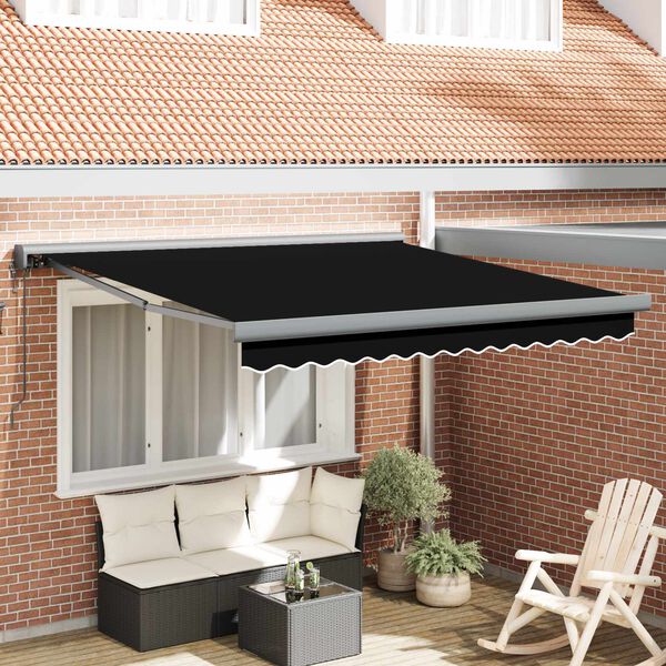 vidaXL Toldo Preto 350 x 250 x 165 cm Poli&eacute;ster e Alum&iacute;nio