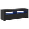 vidaXL M&oacute;vel para TV com luzes LED, carvalho preto, 120x35x40 cm, madeira engenheirada