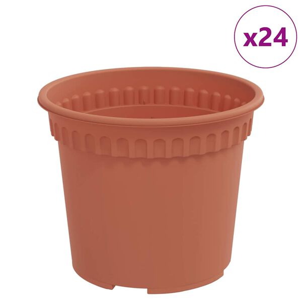 vidaXL Vaso Redondo para Flores 24 pcs Vermelho Tijolo &Oslash; 12,5 x 10 cm