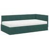 vidaXL Estrutura de Cama de Canto com Colch&atilde;o 2 pcs Verde Veludo
