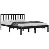 vidaXL Estrutura de cama 140x190 cm madeira de pinho maciça preto