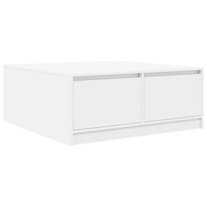 vidaXL Mesa de centro com gavetas 100x100x40 cm branco