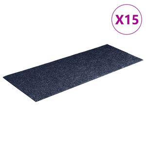 vidaXL Tapetes de escada autoadesivos 15 pe&ccedil;as 60x25 cm cinza azul retangular