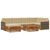 vidaXL Conjunto de Sof&aacute;s para Exterior 7 unid. Natural e Bege