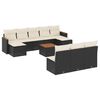 vidaXL 11 pcs conjunto sof&aacute;s de jardim c/ almofad&otilde;es vime PE preto