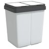 vidaXL Caixote duplo 2x25 L branco