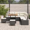 vidaXL Conjunto de Sof&aacute; de Jardim 8 pcs Preto Rattan Sint&eacute;tico