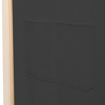 vidaXL Divisória de quarto com 6 painéis 240x170x4 cm tecido cinzento