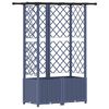 vidaXL Cama Elevada com Treli&ccedil;a e Telhado Cinzento 124 x 40 x 136 cm