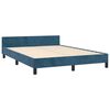 vidaXL Estrutura de cama sem colch&atilde;o 140x190 cm veludo azul-escuro