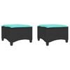 vidaXL Bancos de jardim com almofadas 2 unid 55x55x36 cm vime PE preto