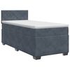 vidaXL Cama box spring com colch&atilde;o Cinzento-Escuro 90 x 200 cm Veludo