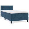 vidaXL Cama com molas/colch&atilde;o 90x190 cm veludo azul-escuro