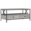 vidaXL Mesa de centro 100x51x45cm derivados de madeira cinzento sonoma