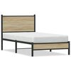 vidaXL Estrutura de cama sem colch&atilde;o 90x190 cm metal carvalho sonoma