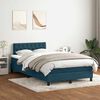 vidaXL Cama com molas/colch&atilde;o 120x210 cm veludo azul-escuro
