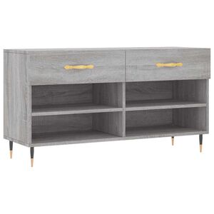 vidaXL Banco sapateira 102x35x55 cm derivados madeira cinzento sonoma