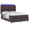 vidaXL Cama Box com colchão Castanho 140 x 190 cm tecido