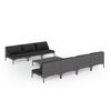 vidaXL 8 pcs conj. lounge jardim c/ almofad&otilde;es vime PE cinzento-escuro