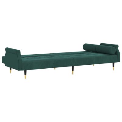 vidaXL Sofá-cama com almofadões veludo verde-escuro