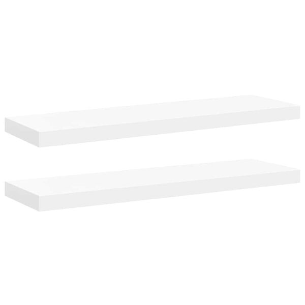 vidaXL Prateleiras parede suspensas 2 pcs 80x23,5x3,8cm MDF branco