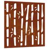 vidaXL Decora&ccedil;&atilde;o p/ muro de jardim 55x55 cm a&ccedil;o corten design bambu