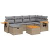 vidaXL 7 pcs conj. sof&aacute;s jardim c/ almofad&otilde;es vime PE bege misturado