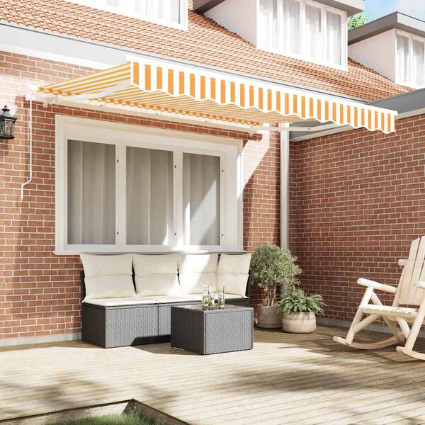 vidaXL Toldo Retr&aacute;til Manual Amarelo 300 x 200 cm tecido