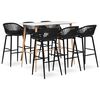 vidaXL 7 pcs conjunto de bar branco e preto