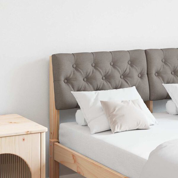 vidaXL Cabeceira estofada Cinzento-acastanhado 120 cm