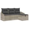 vidaXL Conjunto de Sof&aacute;s com almofada 4 pcs vime PE
