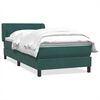 vidaXL Cama com molas/colch&atilde;o 90x220 cm veludo verde-escuro