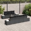 vidaXL Conjunto de Sof&aacute; de Jardim 8 pcs Preto vime PE