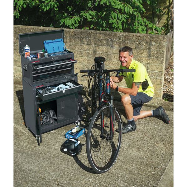 Draper Tools Arm&aacute;rio de ferramentas com rodas 61,6x33x99,8 cm preto