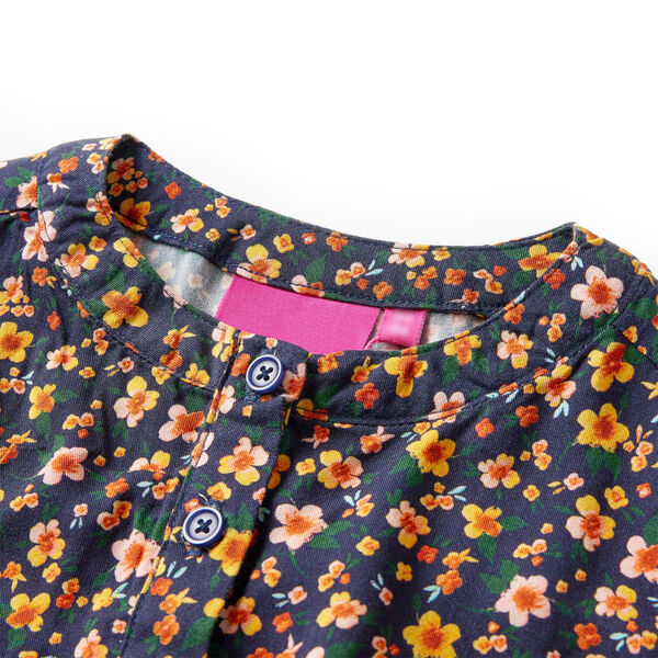 Vestido de manga comprida para criança azul-marinho 104