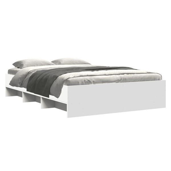 vidaXL Estrutura de cama 120x200 cm derivados de madeira branco