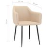 vidaXL Cadeiras de jantar 2 pcs tecido cor creme