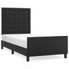 vidaXL Estrutura de cama c/ cabeceira 90x190 cm couro artificial preto