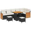 vidaXL Conjunto de Sof&aacute; de Jardim com almofada 9 pcs Preto e Creme