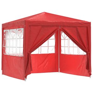 vidaXL Tenda de Festa 250 x 250 x 240 cm Vermelho PE e A&ccedil;o
