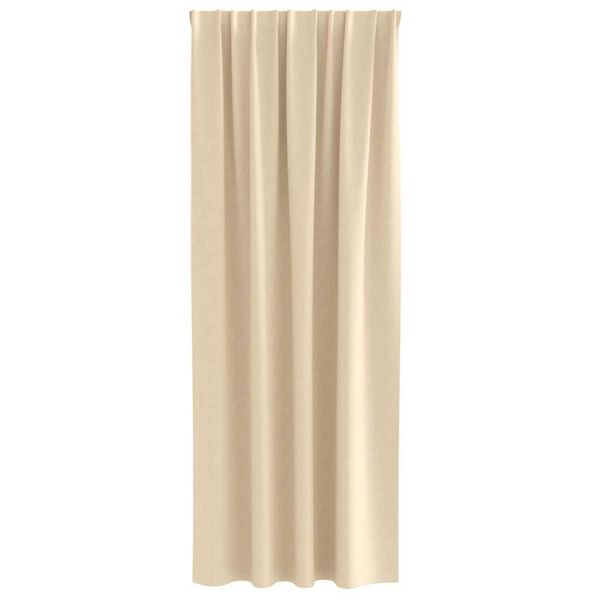 vidaXL Cortinas Blackout com Argolas 2 pcs Creme 260 x 140 cm