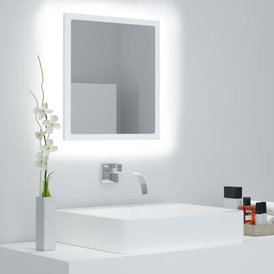 vidaXL Espelho de casa de banho com LED 40x8,5x37 cm acrílico branco
