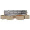 vidaXL Conjunto de Sof&aacute; de Jardim 7 pcs Bege Rattan Sint&eacute;tico