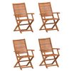 vidaXL Cadeiras de jardim dobr&aacute;veis 4 pcs 57x66x95 cm ac&aacute;cia maci&ccedil;a