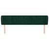 vidaXL Cabeceira de cama c/ abas veludo 203x23x78/88cm verde-escuro