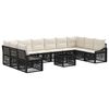 vidaXL Conjunto de Sof&aacute; de Jardim 11 unid. Preto vime PE