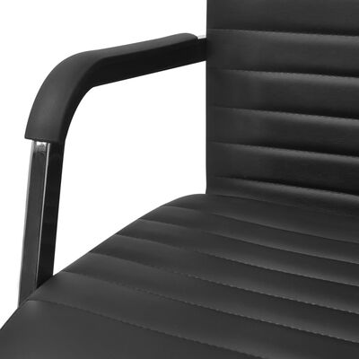 vidaXL Cadeira de escritório em couro artificial 55 x 63 cm preto
