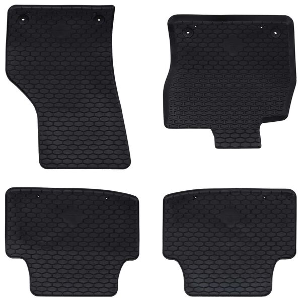 vidaXL Tapete de carro 4 pcs Preto Borracha